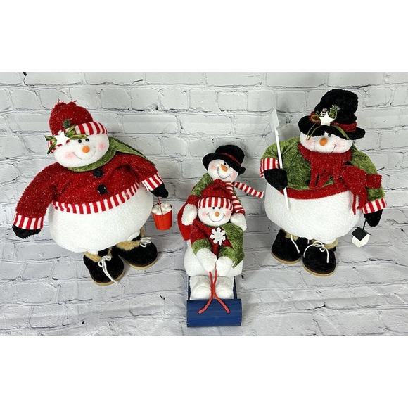 Flowers Inc Balloons 16” Tall & Fat Snowman Family Mr Mrs & Kids High Quality! - Picture 1 of 12